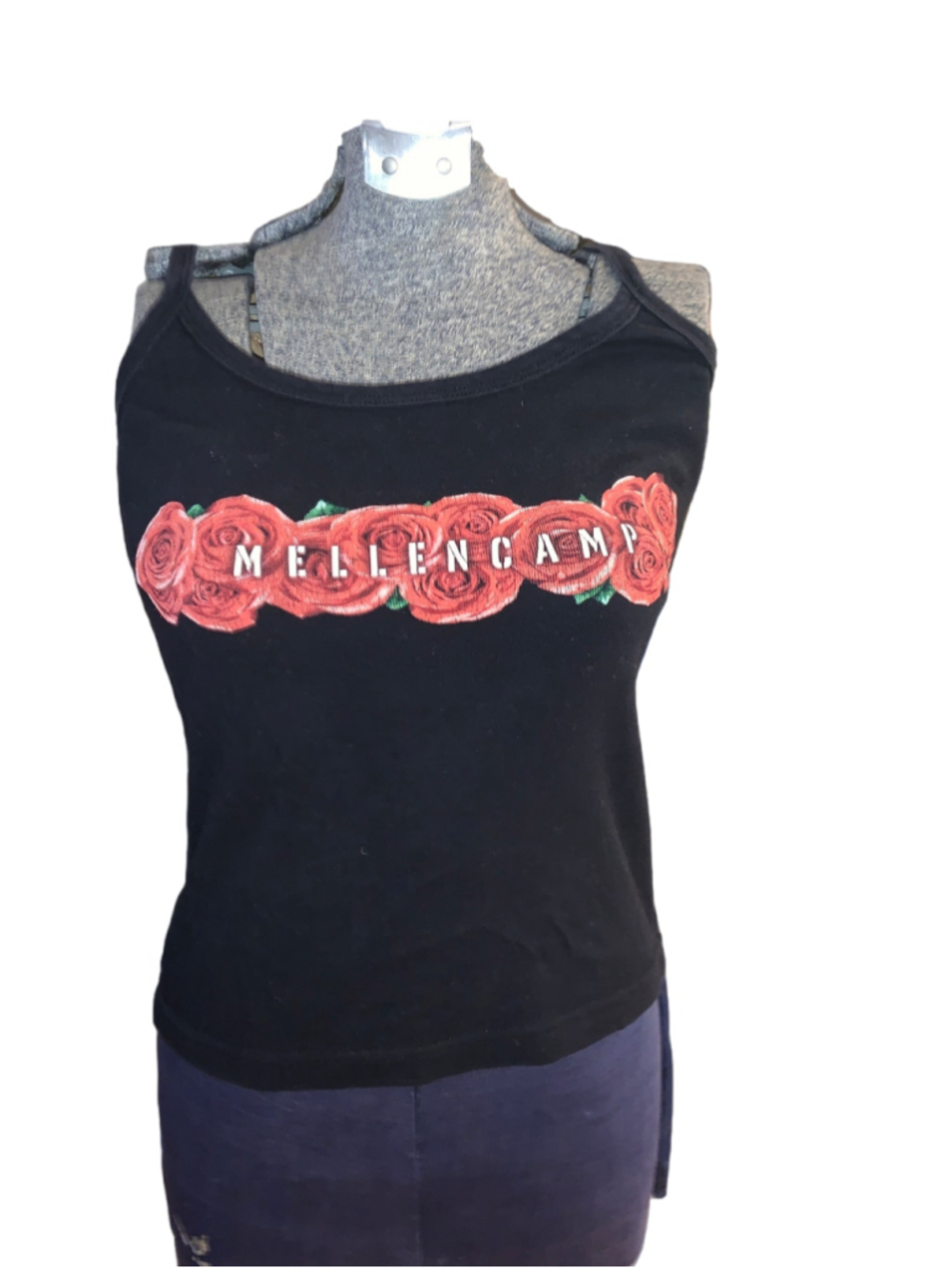 Women's Gaziani Mellencamp Cuttin' Heads Tank Top Size S Black Red
